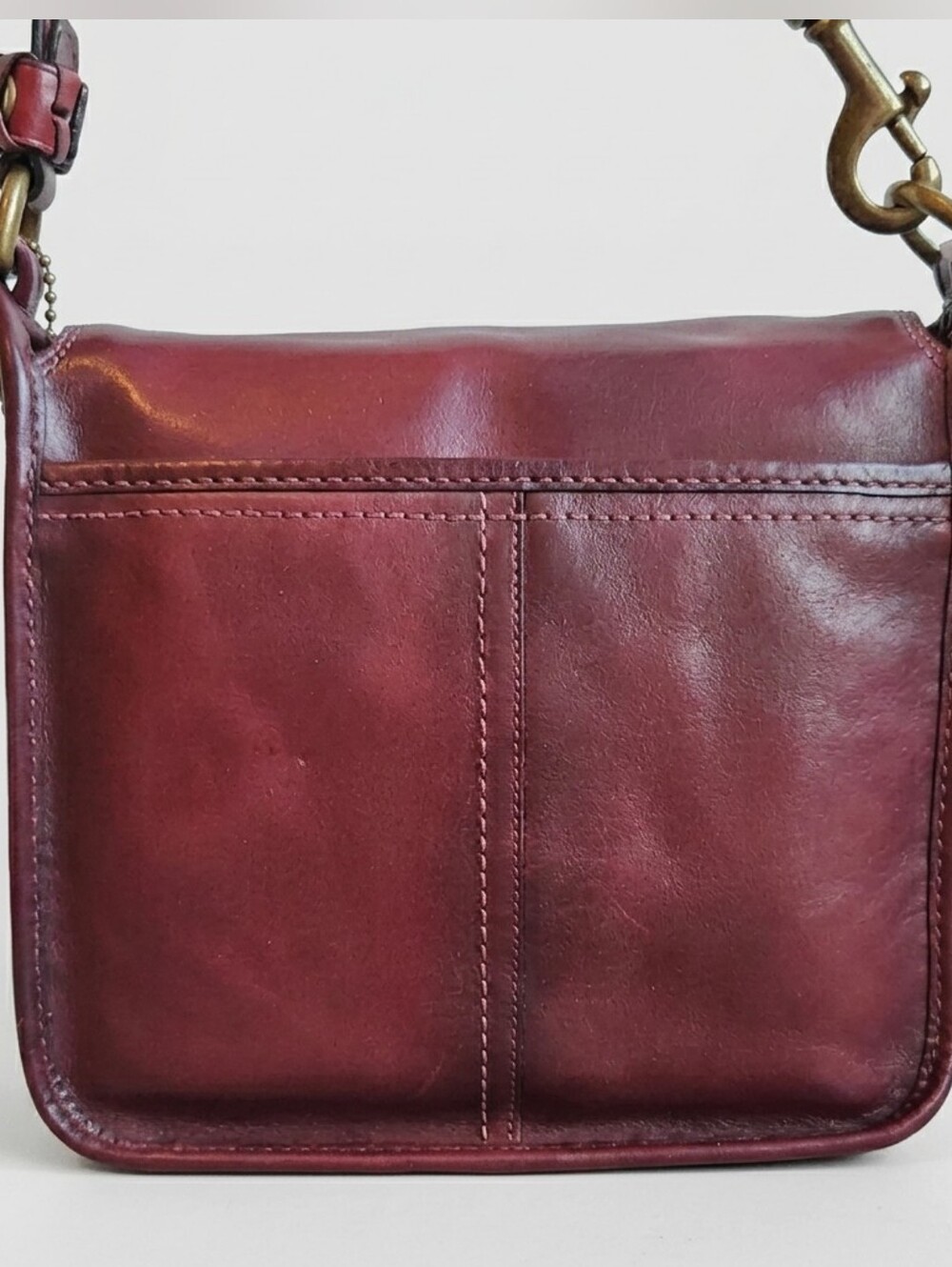 Coach 2007 Bleecker Large Flap Shoulder Bag Wine Tattersall 11419 NWT - Picture 6 of 15